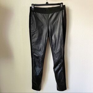 Sam Edelman Weekender Faux Leather Front Moto Leggings Small Black